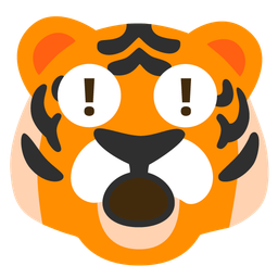 red exclamation mark and tiger face