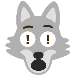 red exclamation mark and wolf