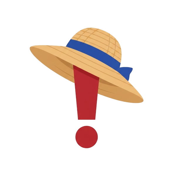 Red exclamation mark and Woman’s hat