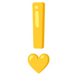 red exclamation mark and yellow heart