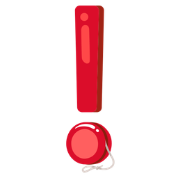 red exclamation mark and yo-yo