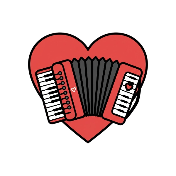 Red heart and Accordion