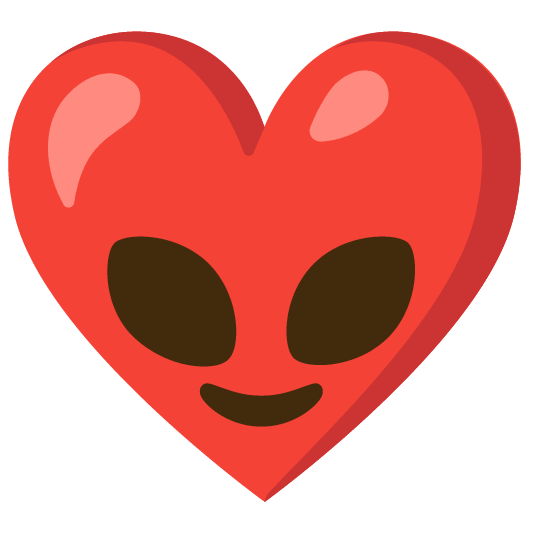 Red heart and Alien