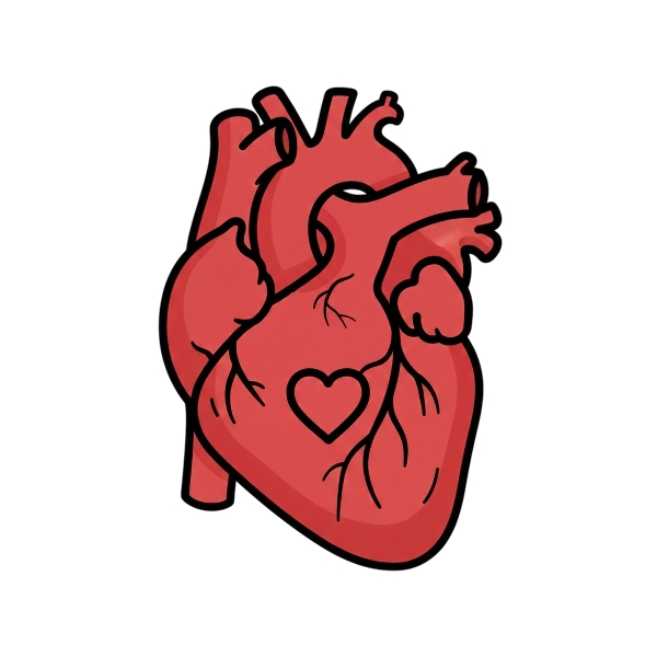 Red heart and Anatomical heart