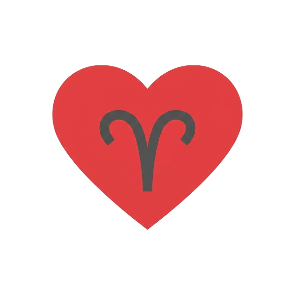 Red heart and Aries