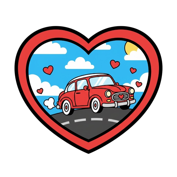 Red heart and Automobile