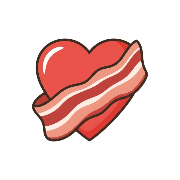 Red heart and Bacon