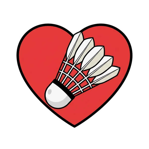 Red heart and Badminton