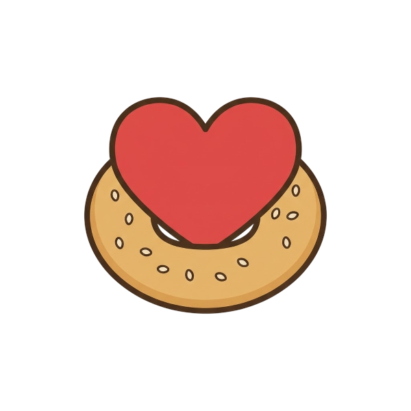 Red heart and Bagel