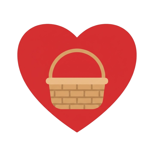Red heart and Basket