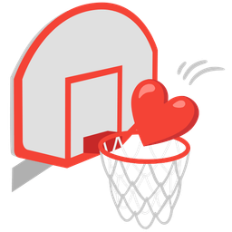 red heart and basketball