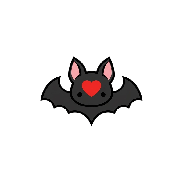 Red heart and Bat
