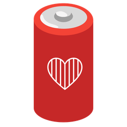 red heart and battery