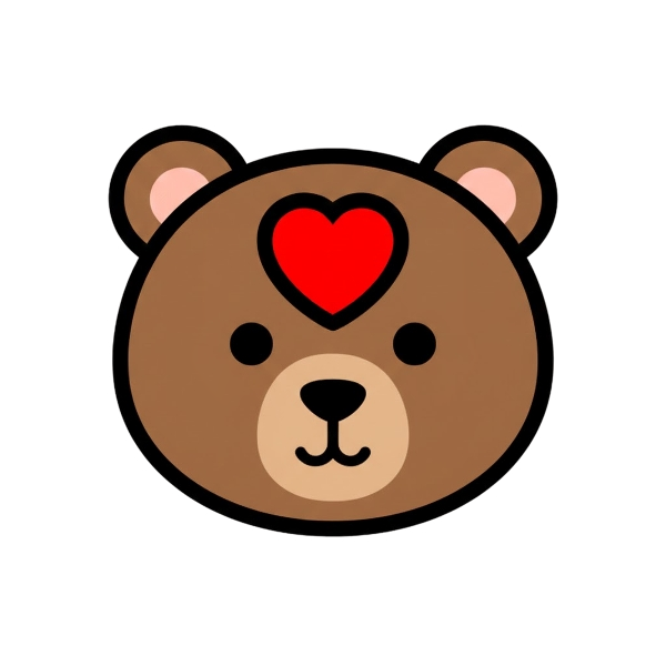 Red heart and Bear
