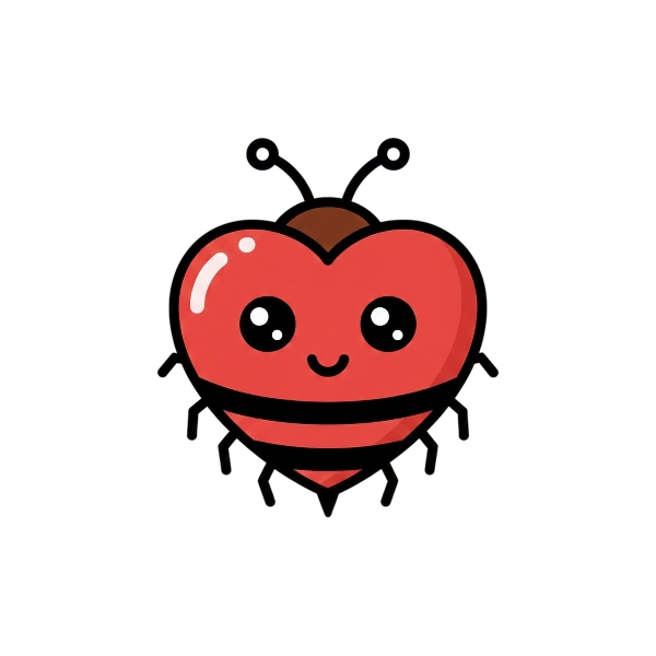 Red heart and Beetle