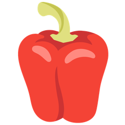 red heart and bell pepper