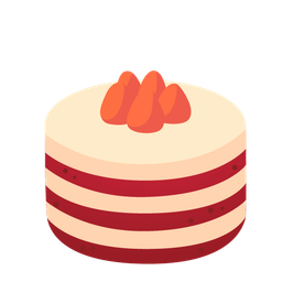 red heart and birthday cake