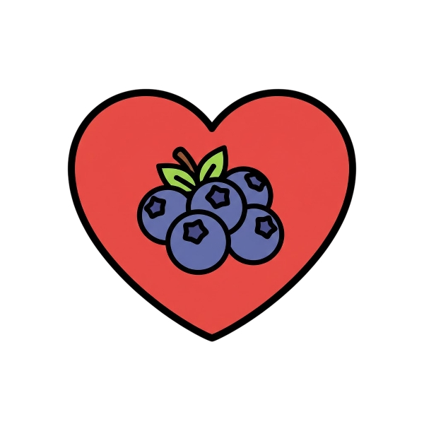 Red heart and Blueberries