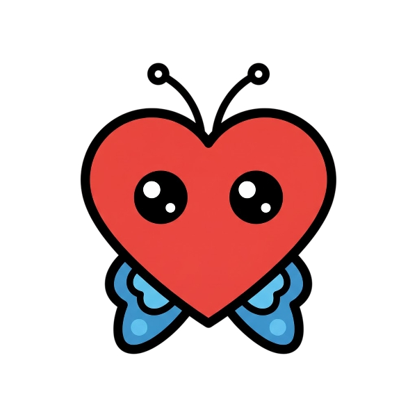 Red heart and Butterfly