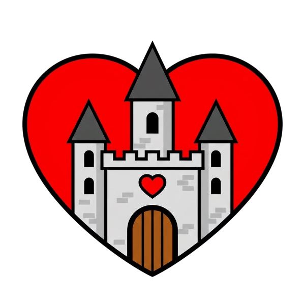 Red heart and Castle