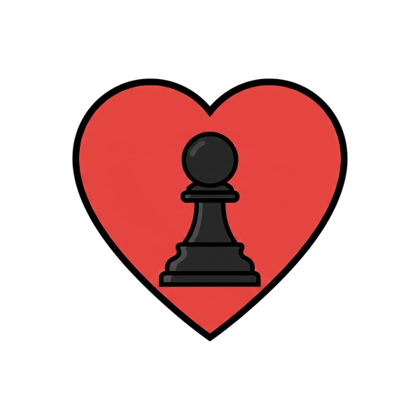 Red heart and Chess pawn