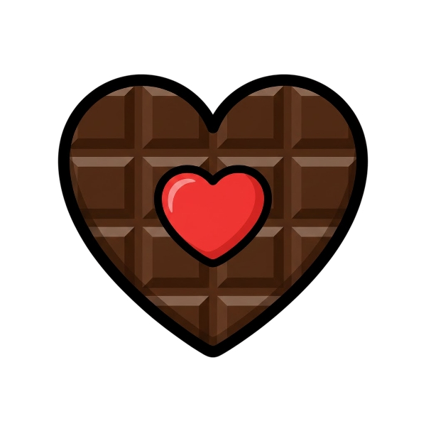Red heart and Chocolate bar