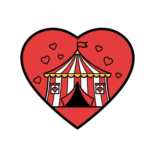 Red heart and Circus tent