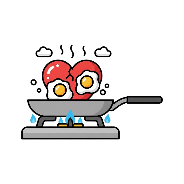 Red heart and Cooking