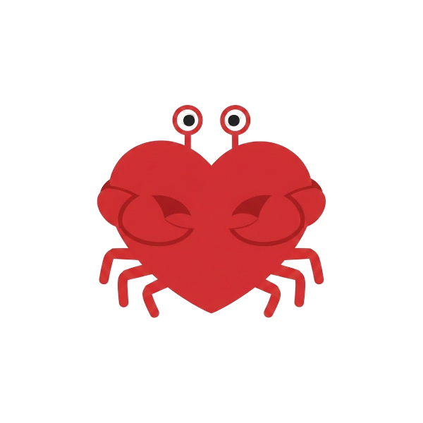 Red heart and Crab