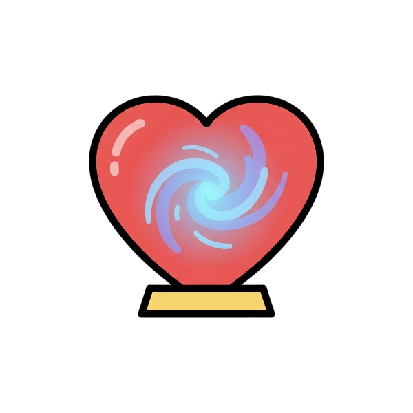 Red heart and Crystal ball