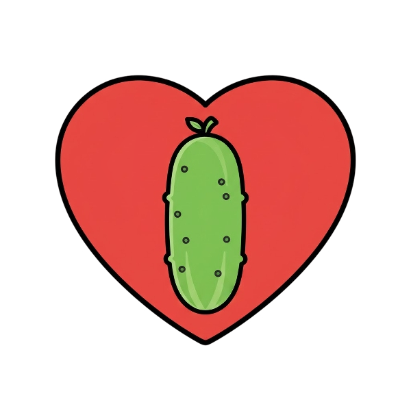 Red heart and Cucumber