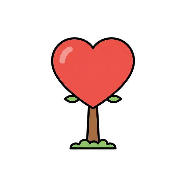 Red heart and Deciduous tree