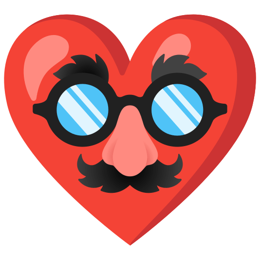 Red heart and Disguised face