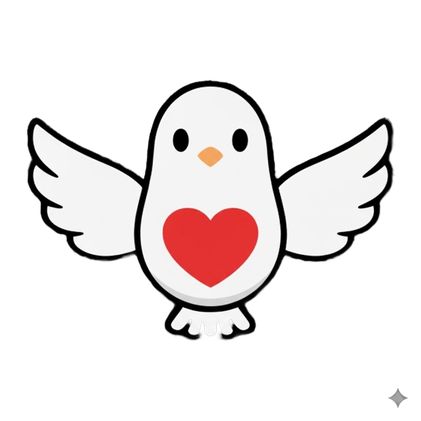 Red heart and Dove