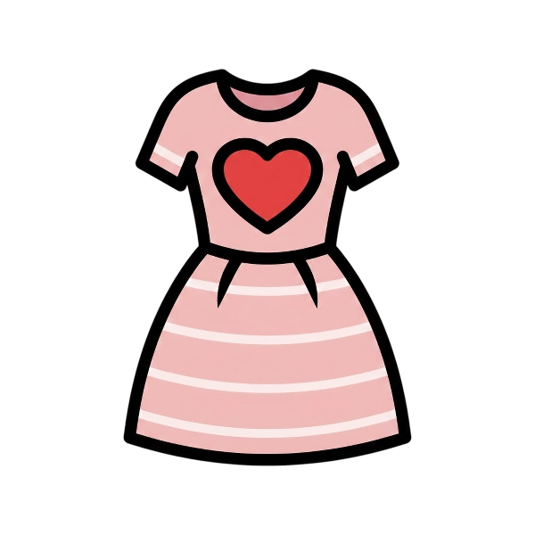 Red heart and Dress