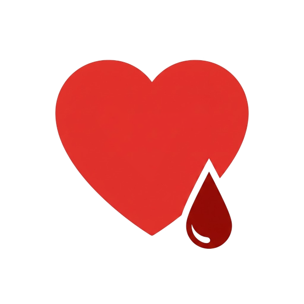 Red heart and Drop of blood