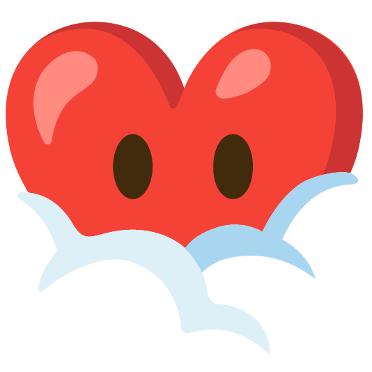 Red heart and Face in clouds