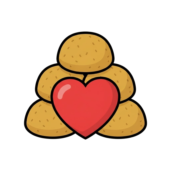 Red heart and Falafel