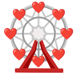 red heart and ferris wheel