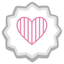 red heart and fish cake with swirl