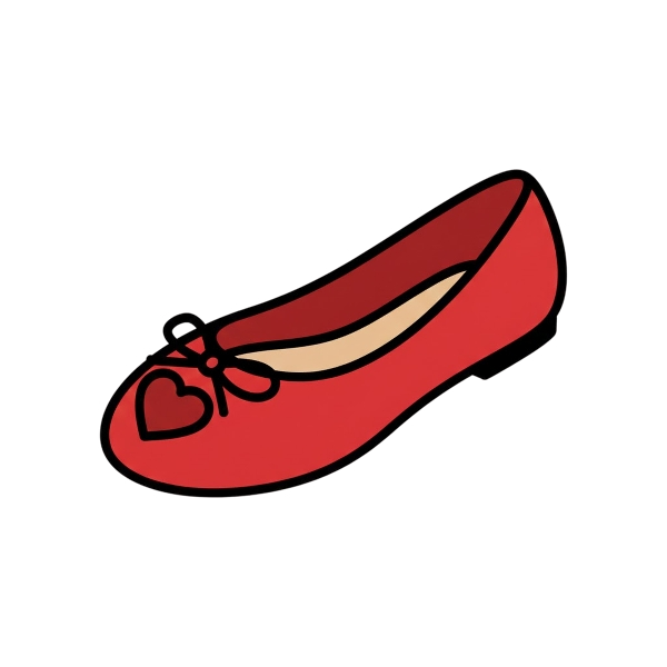 Red heart and Flat shoe