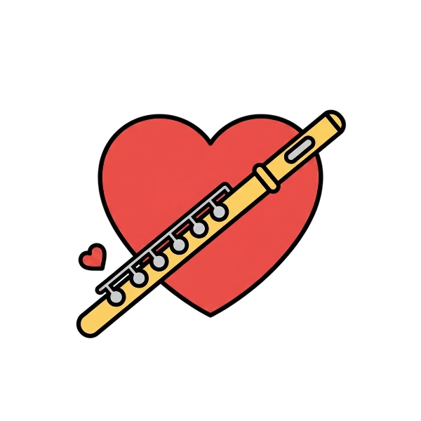 Red heart and Flute