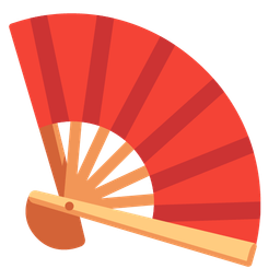 red heart and folding hand fan
