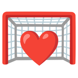 red heart and goal net