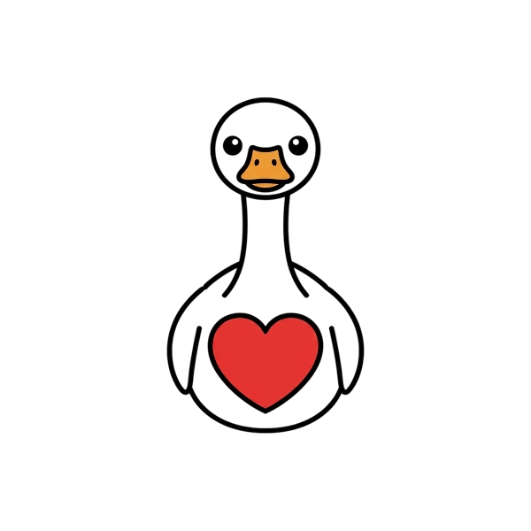 Red heart and Goose