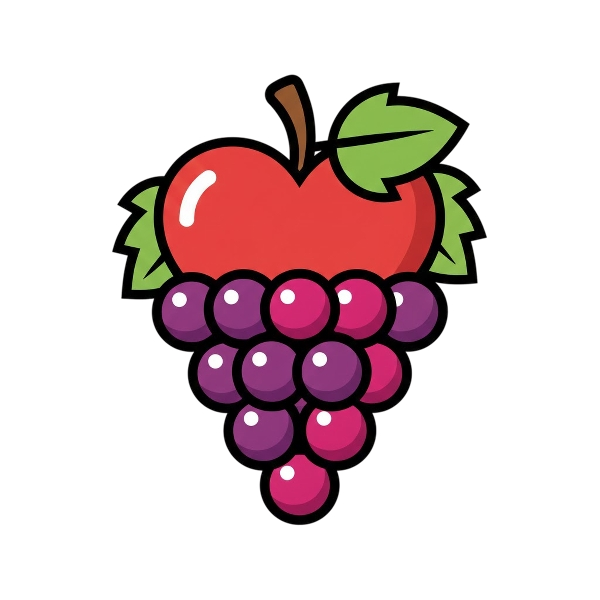 Red heart and Grapes