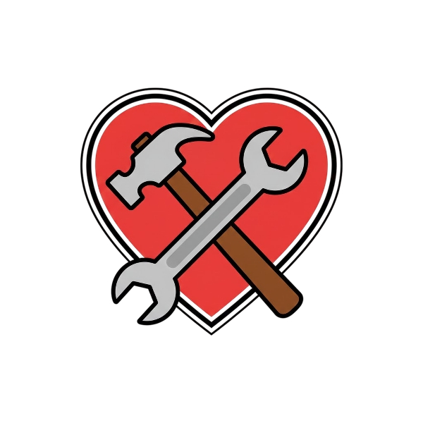 Red heart and Hammer and wrench