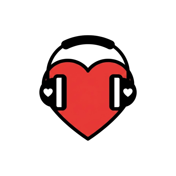 Red heart and Headphone