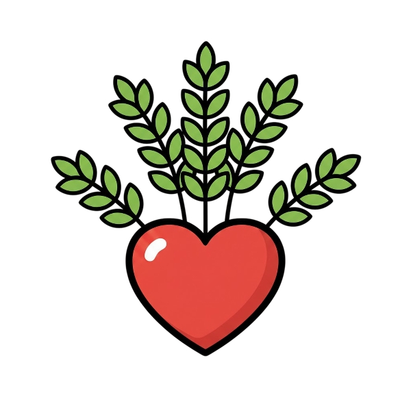 Red heart and Herb