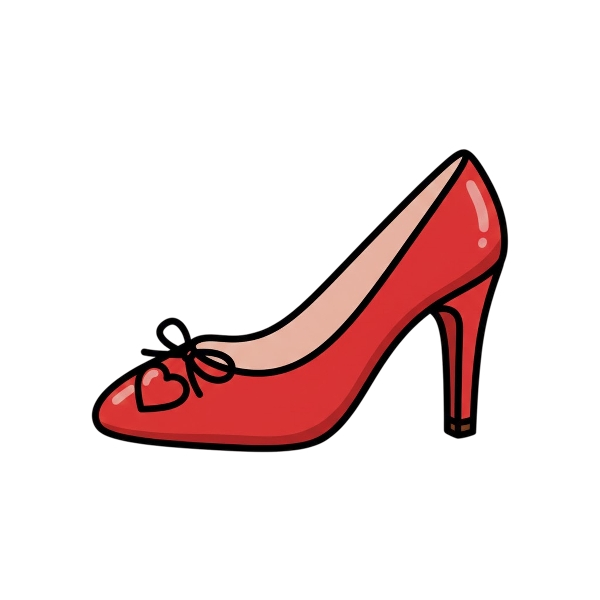 Red heart and High-heeled shoe